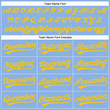 Charger l'image dans la galerie, Custom Light Blue Yellow Pinstripe Yellow Authentic Baseball Jersey