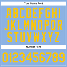 Charger l'image dans la galerie, Custom Light Blue Yellow Pinstripe Yellow Authentic Baseball Jersey