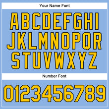 Загрузить изображение в средство просмотра галереи, Custom Light Blue Yellow Pinstripe Black Authentic Baseball Jersey