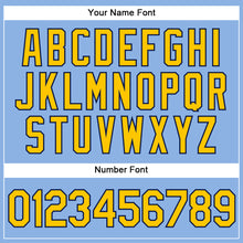 Загрузить изображение в средство просмотра галереи, Custom Light Blue Yellow Pinstripe Navy Authentic Baseball Jersey