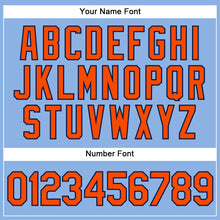 Загрузить изображение в средство просмотра галереи, Custom Light Blue Orange Pinstripe Navy Authentic Baseball Jersey