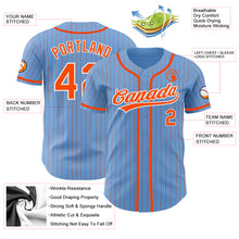 Загрузить изображение в средство просмотра галереи, Custom Light Blue Orange Pinstripe White Authentic Baseball Jersey