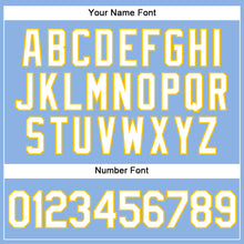 Charger l'image dans la galerie, Custom Light Blue White Pinstripe Yellow Authentic Baseball Jersey