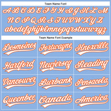 Charger l'image dans la galerie, Custom Light Blue White Pinstripe Orange Authentic Baseball Jersey