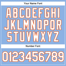 Charger l'image dans la galerie, Custom Light Blue White Pinstripe Orange Authentic Baseball Jersey