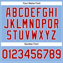 Загрузить изображение в средство просмотра галереи, Custom Light Blue White Pinstripe Red Authentic Baseball Jersey