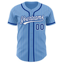 Загрузить изображение в средство просмотра галереи, Custom Light Blue White Pinstripe Royal Authentic Baseball Jersey