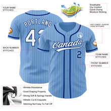 Загрузить изображение в средство просмотра галереи, Custom Light Blue White Pinstripe Royal Authentic Baseball Jersey