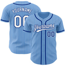 Загрузить изображение в средство просмотра галереи, Custom Light Blue White Pinstripe Royal Authentic Baseball Jersey