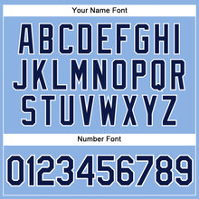 Загрузить изображение в средство просмотра галереи, Custom Light Blue White Pinstripe Navy Authentic Baseball Jersey