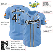 Загрузить изображение в средство просмотра галереи, Custom Light Blue White Pinstripe Black Authentic Baseball Jersey