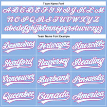 Загрузить изображение в средство просмотра галереи, Custom Light Blue White Pinstripe Pink Authentic Baseball Jersey