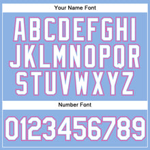 Загрузить изображение в средство просмотра галереи, Custom Light Blue White Pinstripe Pink Authentic Baseball Jersey