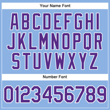 Загрузить изображение в средство просмотра галереи, Custom Light Blue White Pinstripe Purple Authentic Baseball Jersey