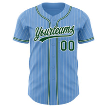 Загрузить изображение в средство просмотра галереи, Custom Light Blue White Pinstripe Green Authentic Baseball Jersey