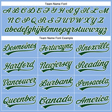 Загрузить изображение в средство просмотра галереи, Custom Light Blue White Pinstripe Green Authentic Baseball Jersey