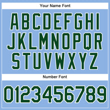 Загрузить изображение в средство просмотра галереи, Custom Light Blue White Pinstripe Green Authentic Baseball Jersey