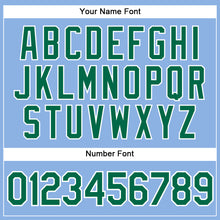 Загрузить изображение в средство просмотра галереи, Custom Light Blue White Pinstripe Kelly Green Authentic Baseball Jersey