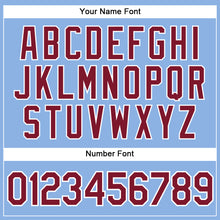 Загрузить изображение в средство просмотра галереи, Custom Light Blue White Pinstripe Crimson Authentic Baseball Jersey