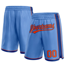 Laden Sie das Bild in den Galerie-Viewer, Custom Light Blue Orange-Royal Authentic Basketball Shorts