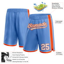 Laden Sie das Bild in den Galerie-Viewer, Custom Light Blue White-Orange Authentic Basketball Shorts