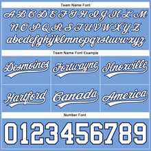 Laden Sie das Bild in den Galerie-Viewer, Custom Light Blue White-Navy Authentic Basketball Shorts