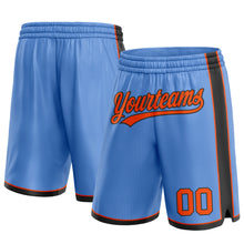 Laden Sie das Bild in den Galerie-Viewer, Custom Light Blue Orange-Black Authentic Basketball Shorts