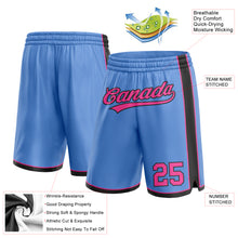 Laden Sie das Bild in den Galerie-Viewer, Custom Light Blue Pink-Black Authentic Basketball Shorts