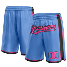 Laden Sie das Bild in den Galerie-Viewer, Custom Light Blue Pink-Black Authentic Basketball Shorts