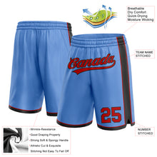 Laden Sie das Bild in den Galerie-Viewer, Custom Light Blue Red-Black Authentic Basketball Shorts