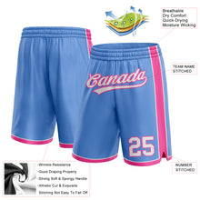 Laden Sie das Bild in den Galerie-Viewer, Custom Light Blue White-Pink Authentic Basketball Shorts