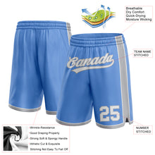 Laden Sie das Bild in den Galerie-Viewer, Custom Light Blue White-Gray Authentic Basketball Shorts