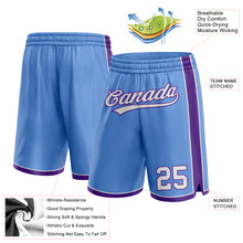 Laden Sie das Bild in den Galerie-Viewer, Custom Light Blue White-Purple Authentic Basketball Shorts