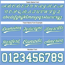 Laden Sie das Bild in den Galerie-Viewer, Custom Light Blue White-Kelly Green Authentic Basketball Shorts