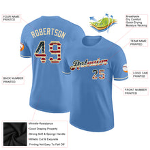Загрузить изображение в средство просмотра галереи, Custom Light Blue Vintage USA Flag-City Cream Performance T-Shirt