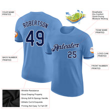 Load image into Gallery viewer, Custom Light Blue Navy-White Performance T-Shirt