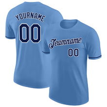 Load image into Gallery viewer, Custom Light Blue Navy-White Performance T-Shirt