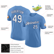 Load image into Gallery viewer, Custom Light Blue White-Navy Performance T-Shirt