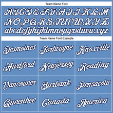 Load image into Gallery viewer, Custom Light Blue White-Navy Performance T-Shirt