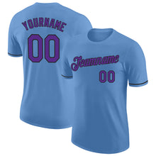 Load image into Gallery viewer, Custom Light Blue Purple-Black Performance T-Shirt