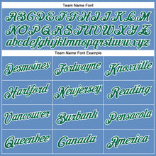 Load image into Gallery viewer, Custom Light Blue Kelly Green-White Performance T-Shirt