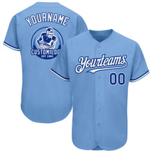 Загрузить изображение в средство просмотра галереи, Custom Light Blue Royal-White Authentic Baseball Jersey
