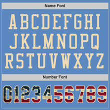 Загрузить изображение в средство просмотра галереи, Custom Light Blue Vintage USA Flag-City Cream Mesh Authentic Football Jersey