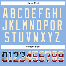 Load image into Gallery viewer, Custom Light Blue Vintage USA Flag Black-Cream Hockey Lace Neck Jersey