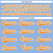 Load image into Gallery viewer, Custom Light Blue Bay Orange-White Hockey Lace Neck Jersey