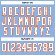 Load image into Gallery viewer, Custom Light Blue White-Orange Hockey Lace Neck Jersey