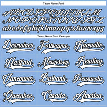 Load image into Gallery viewer, Custom Light Blue White-Black Hockey Lace Neck Jersey