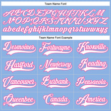 Load image into Gallery viewer, Custom Light Blue White-Pink Hockey Lace Neck Jersey