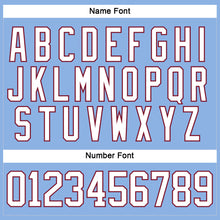 Load image into Gallery viewer, Custom Light Blue White-Crimson Hockey Lace Neck Jersey