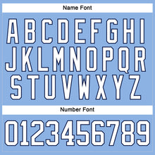 Load image into Gallery viewer, Custom Light Blue White-Navy Hockey Lace Neck Jersey